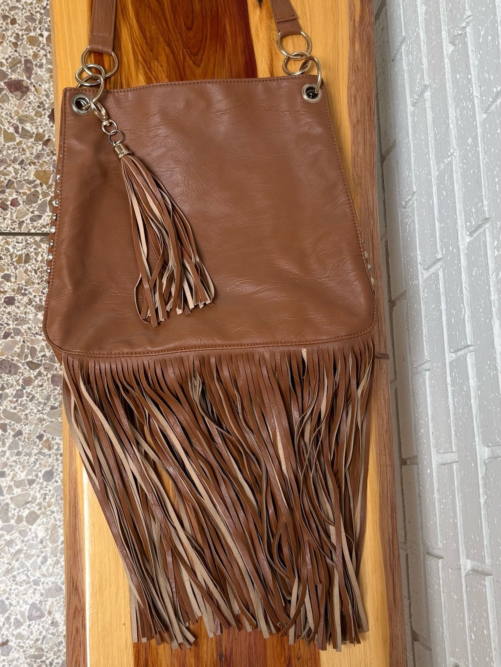 Women's Brown Fringe Shoulder Bag - Casual Tassel Crossbody, Imoshion